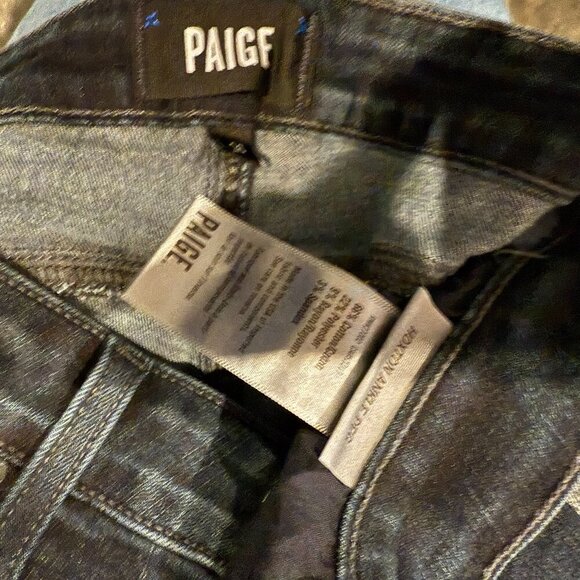 NEW Paige Denim Hi-Rise Jeans Sz 26 Hoxton Ankle Peg Indigo Metallic Tux Stripe - Picture 9 of 9
